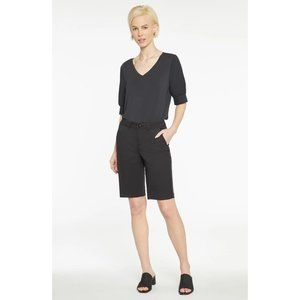 NYDJ Bermuda Shorts Black Linen Sz-6 NWT MSRP $69